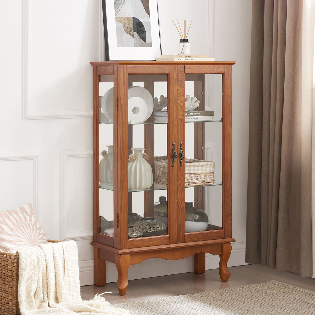 Lighted Two-Door Curio Display Cabinet