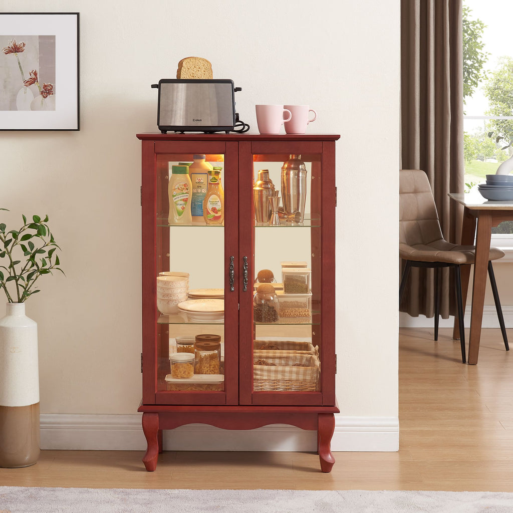 Lighted Two-Door Curio Display Cabinet