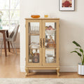 Lighted Two-Door Curio Cabinet with Adjustable Shelves