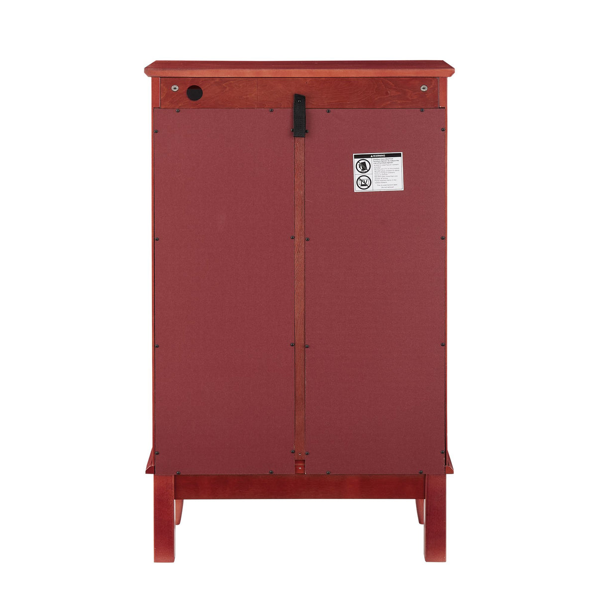 Cherry Curio Cabinet with Lighted Mirrored Display
