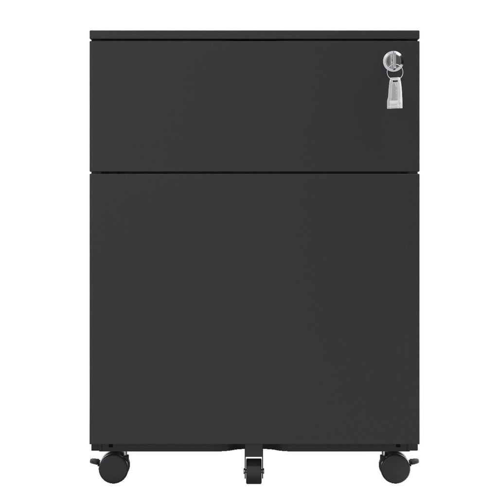 Rolling File Cabinet Organizer with Full-Extension Drawers for Home Office