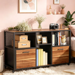 Versatile Mobile Lateral File Cabinet with Silent Mobility