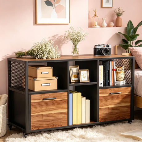 Versatile Mobile Lateral File Cabinet with Silent Mobility