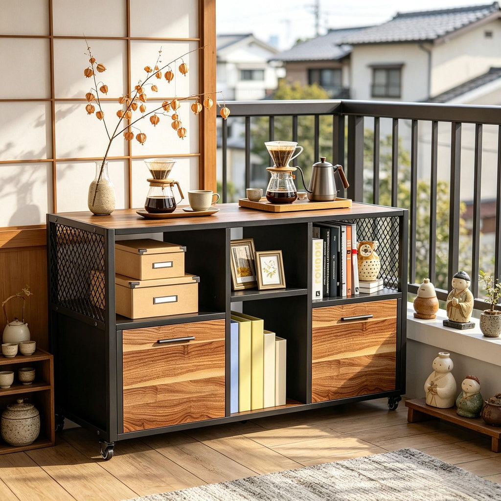Versatile Mobile Lateral File Cabinet with Silent Mobility