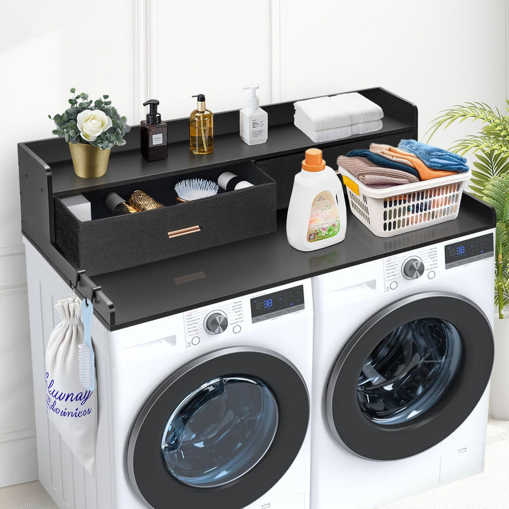 Washer Dryer Countertop with Drawers and Shelf – Laundry Room Organizer