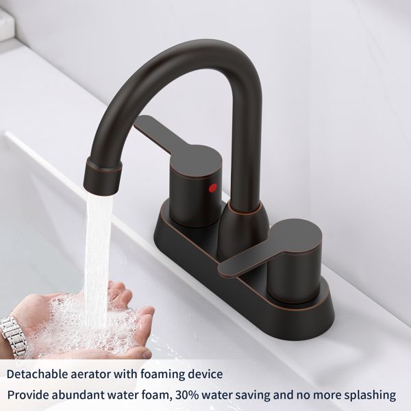 Oil-Rubbed Bronze Two-Handle Centerset Bathroom Faucet