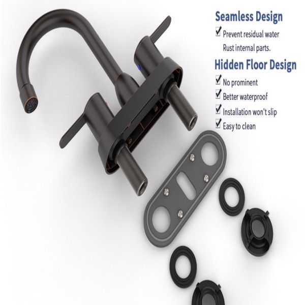 Oil-Rubbed Bronze Two-Handle Centerset Bathroom Faucet