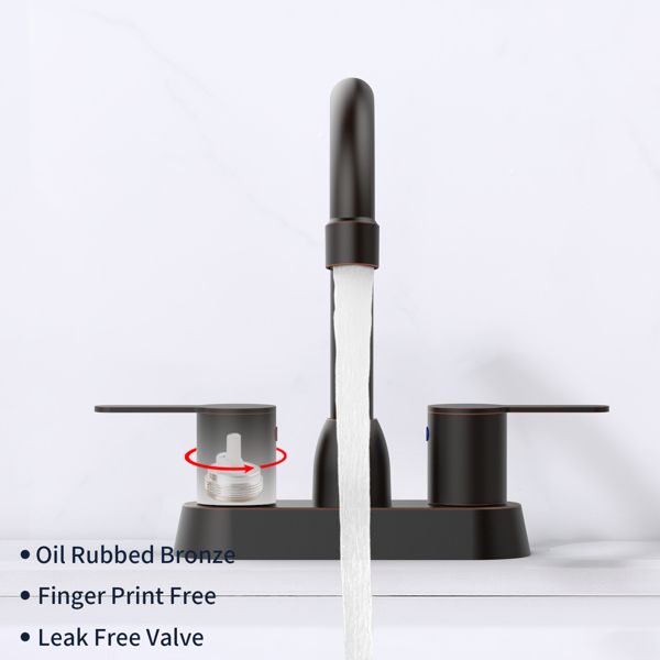Oil-Rubbed Bronze Two-Handle Centerset Bathroom Faucet