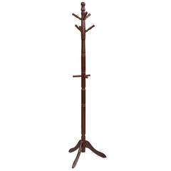Wooden Coat Rack with 9 Hooks and Adjustable Height
