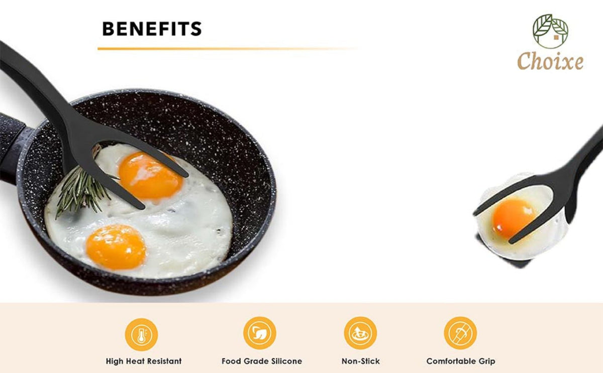 Two-in-One Spatula Tongs for Flipping and Serving