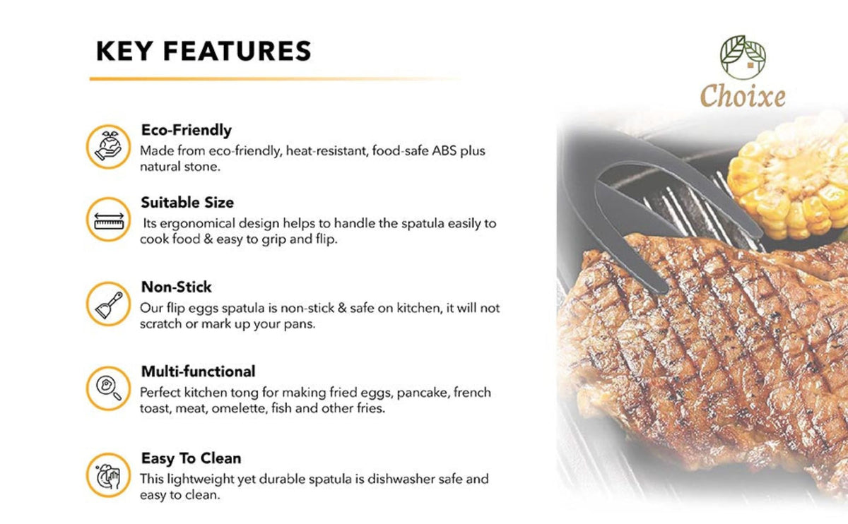 Two-in-One Spatula Tongs for Flipping and Serving