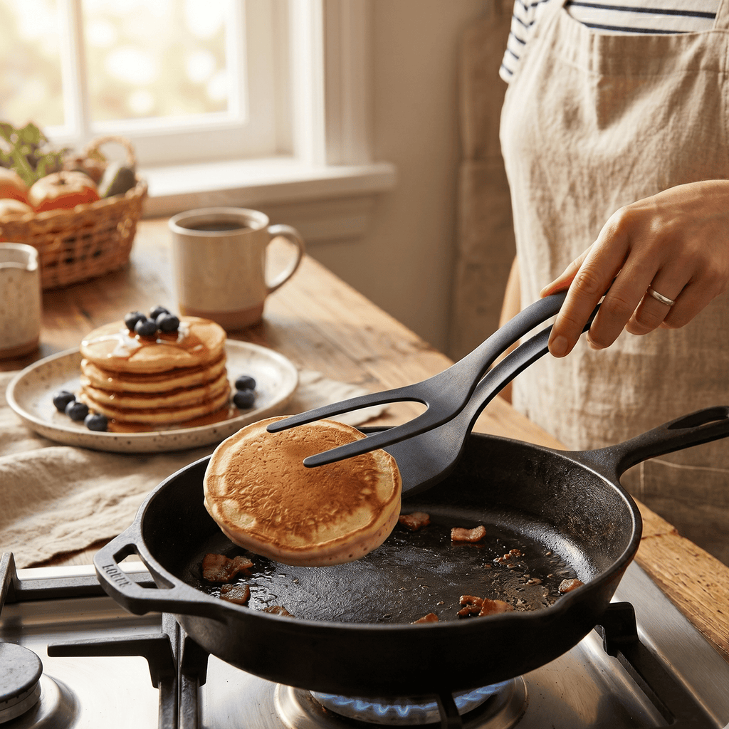 Two-in-One Spatula Tongs for Flipping and Serving
