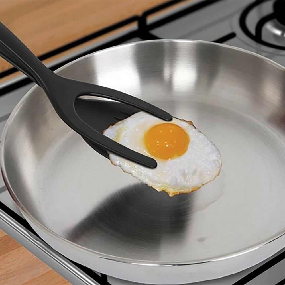 Two-in-One Spatula Tongs for Flipping and Serving