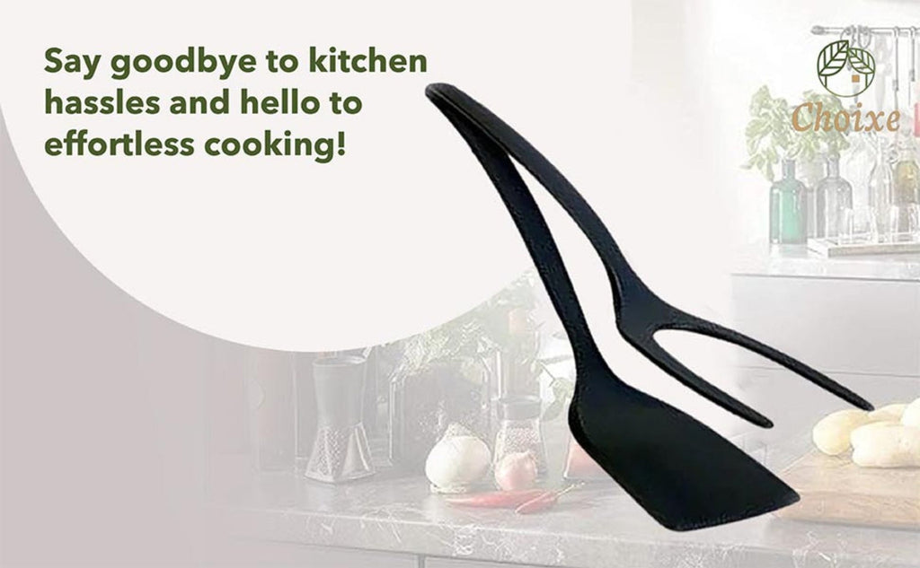 Two-in-One Spatula Tongs for Flipping and Serving
