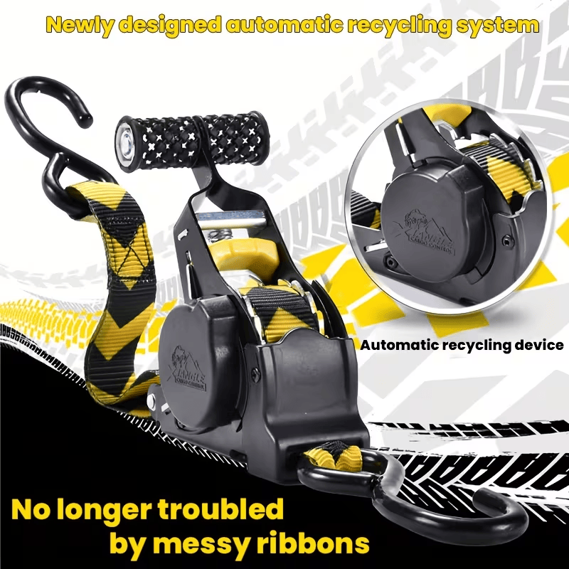 Retractable Ratchet Tie-Down Straps with Storage Bag