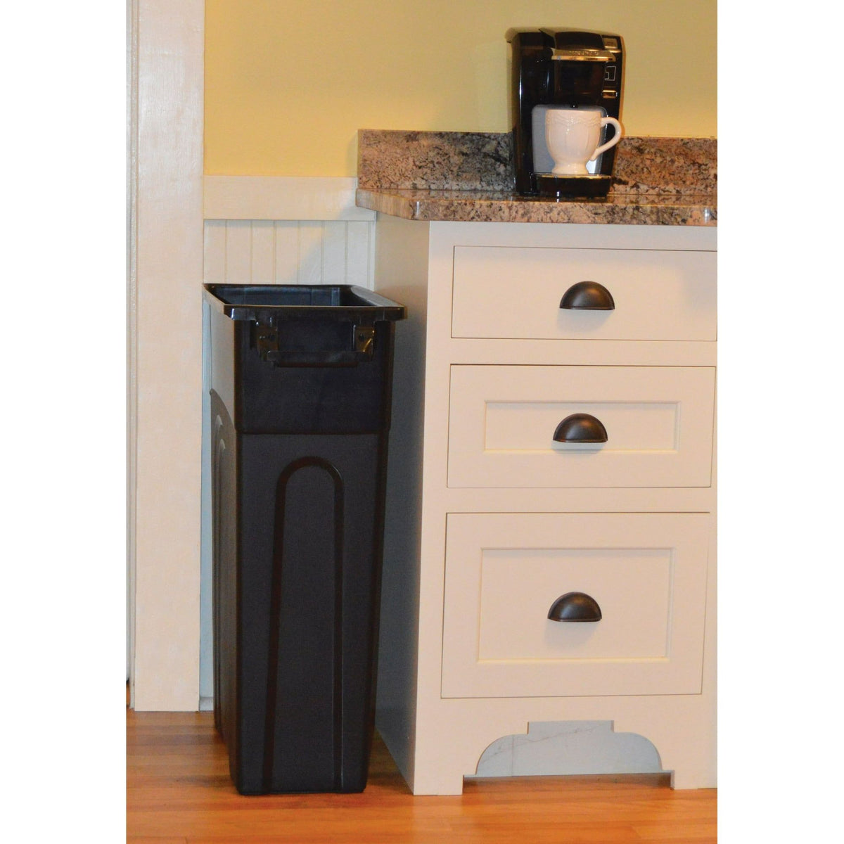 Two Tall Slim Trash Containers for Tight Kitchen, Pantry, or Garage Spots