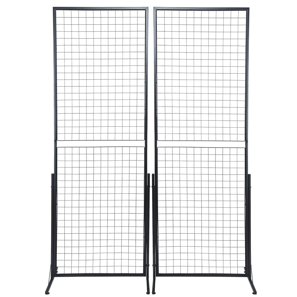 2-Pack Commercial Grid Wall Display with T-Base Stand – Double-Sided Wire Panel for Retail & Home