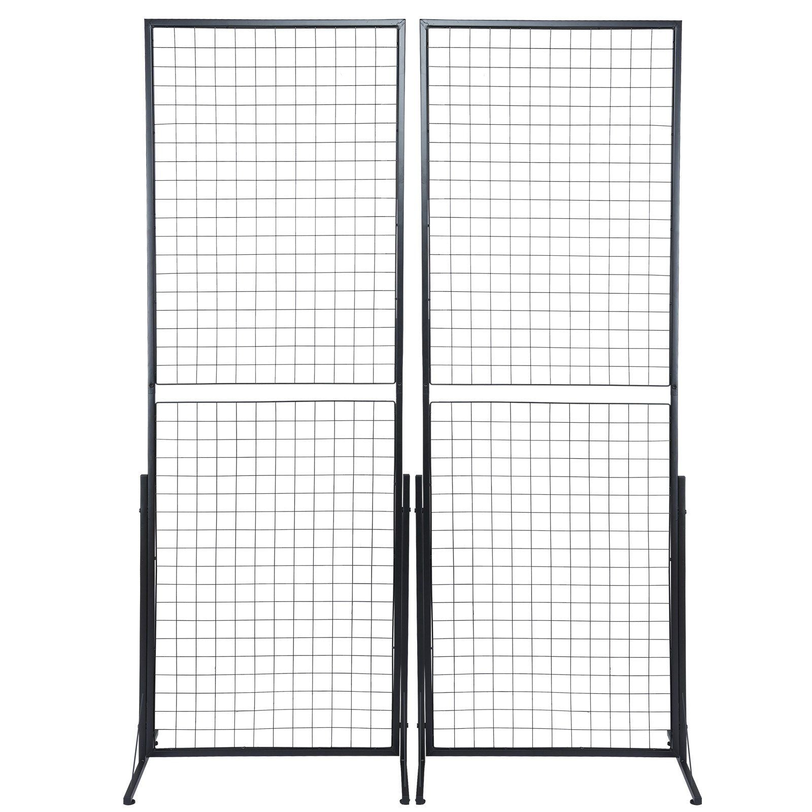 2-Pack Commercial Grid Wall Display with T-Base Stand – Double-Sided Wire Panel for Retail & Home