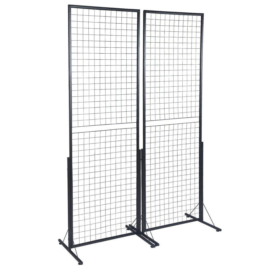 2-Pack Commercial Grid Wall Display with T-Base Stand – Double-Sided Wire Panel for Retail & Home
