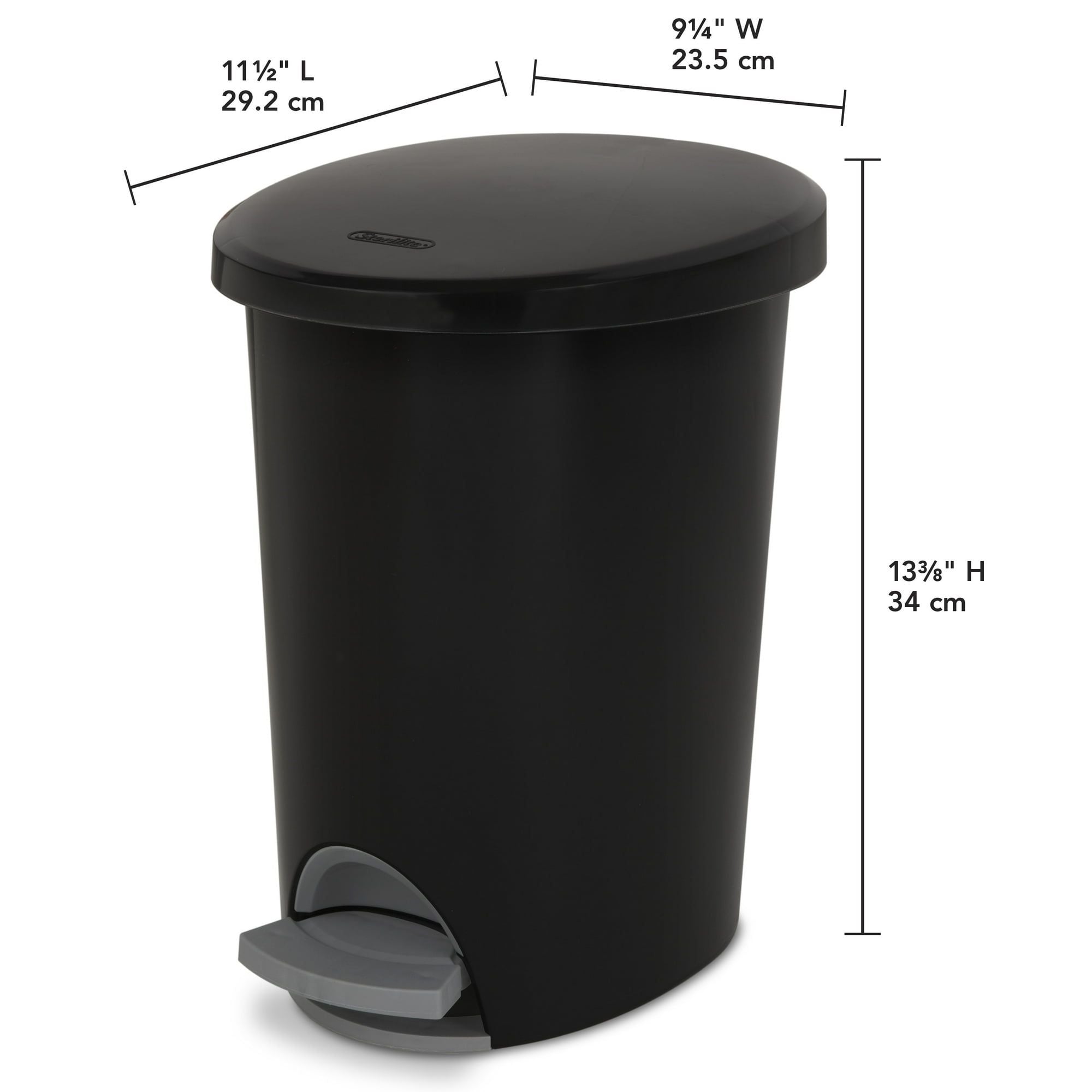 Ultra™ StepOn Wastebasket – Slim Oval Design for Tight Spaces