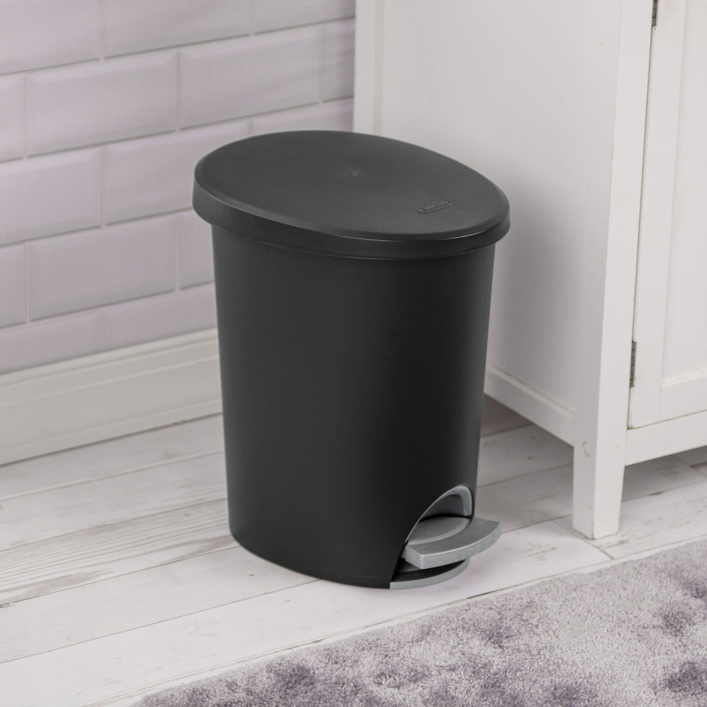 Ultra™ StepOn Wastebasket – Slim Oval Design for Tight Spaces