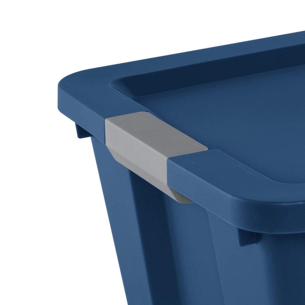(2 pack) 34 Gallon Extra-Large Storage Bin, Plastic Storage Container with Latch Lid, Blue