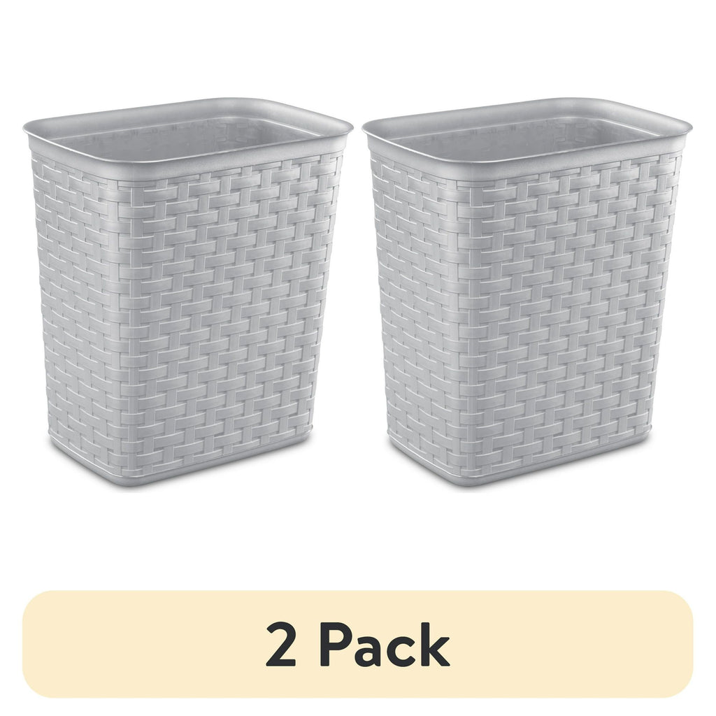 Space Efficient Weave Wastebasket 2-Pack