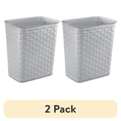 Space Efficient Weave Wastebasket 2-Pack