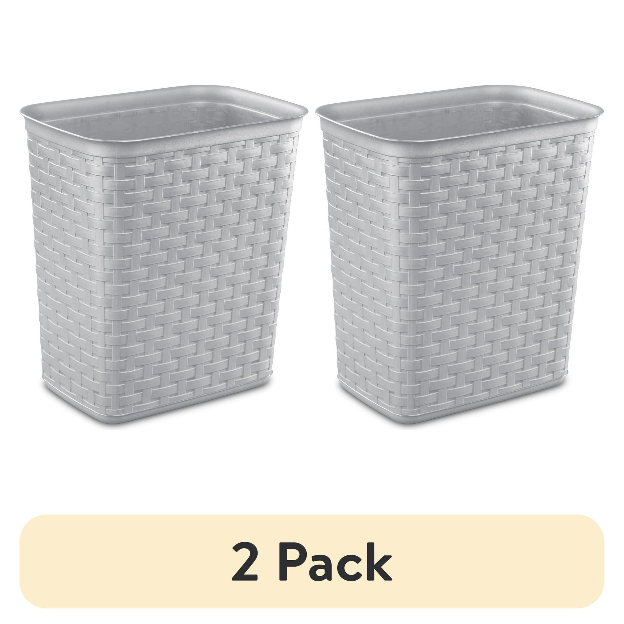 Space Efficient Weave Wastebasket 2-Pack