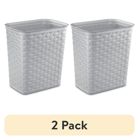 Space Efficient Weave Wastebasket 2-Pack
