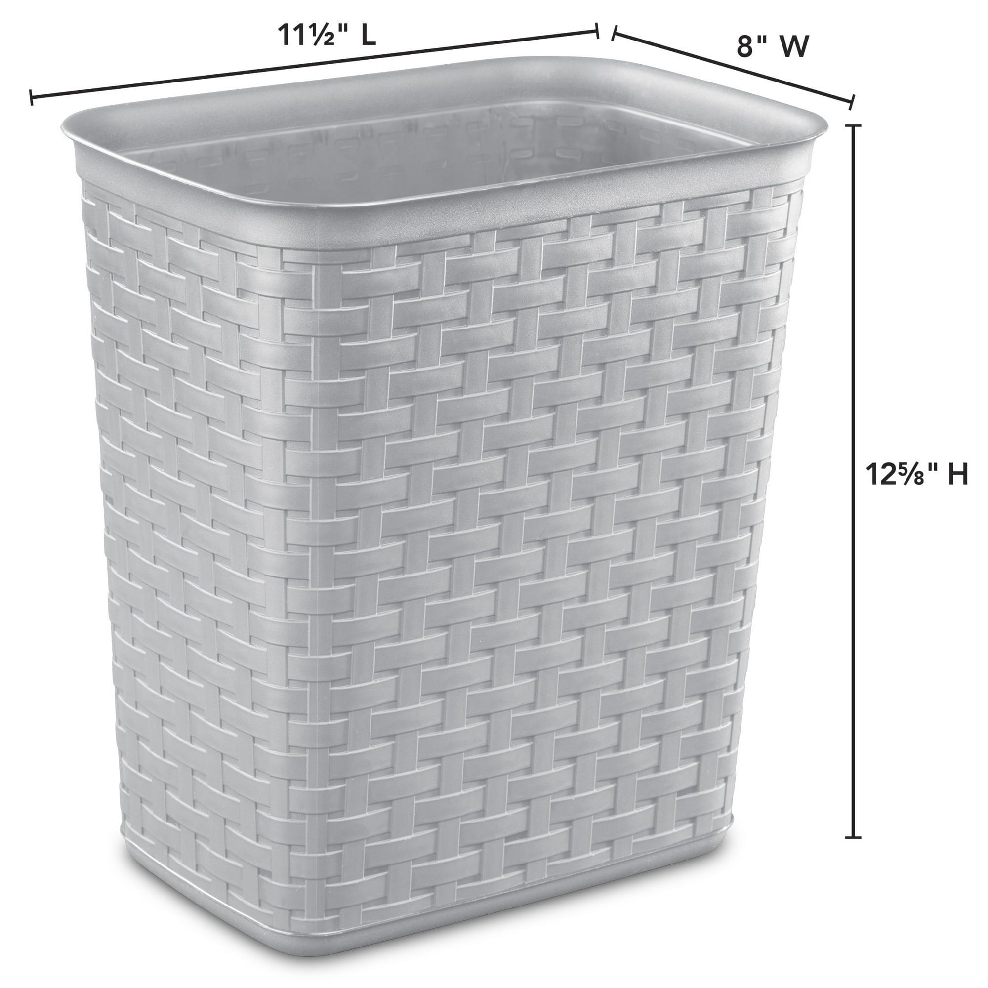Space Efficient Weave Wastebasket 2-Pack