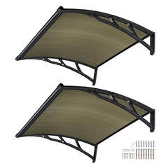2-Pack Clear Window Awning for Sun and Rain Protection