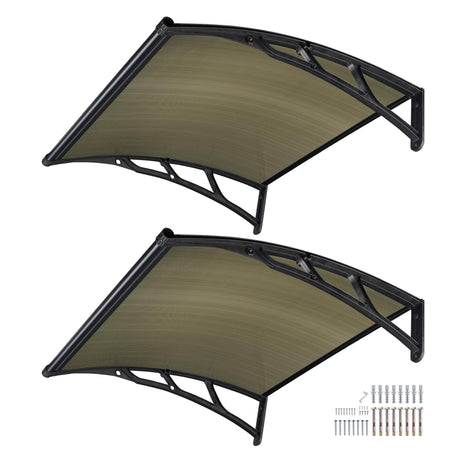 2-Pack Clear Window Awning for Sun and Rain Protection