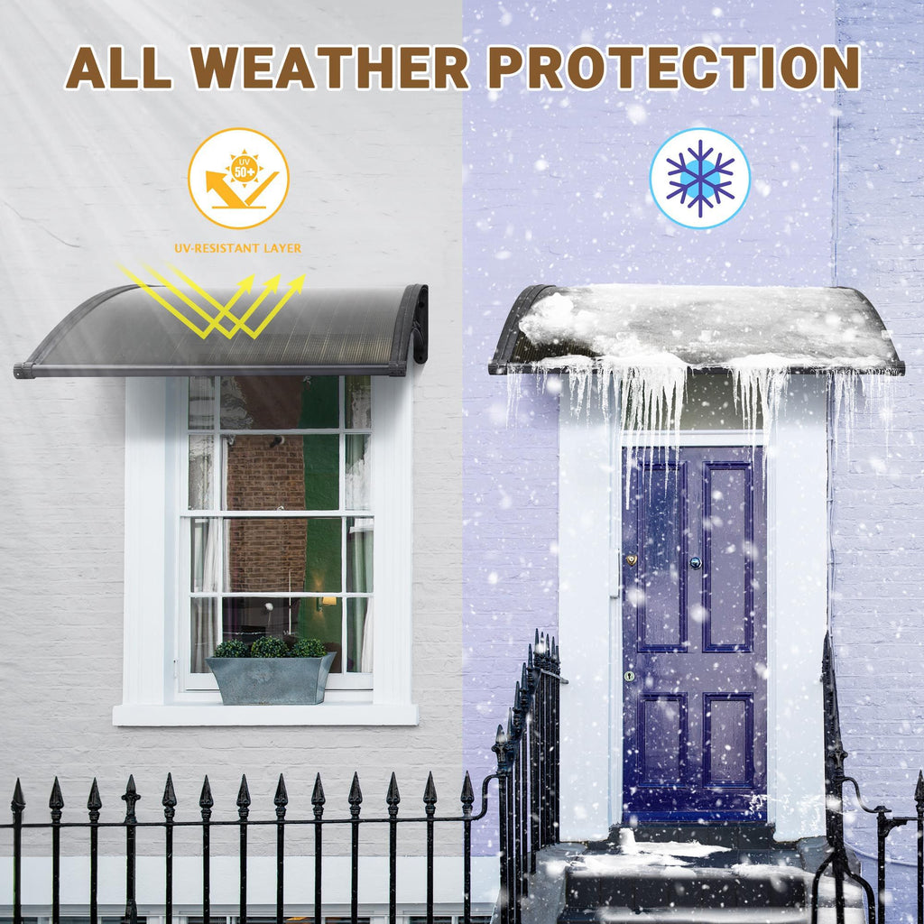2-Pack Clear Window Awning for Sun and Rain Protection