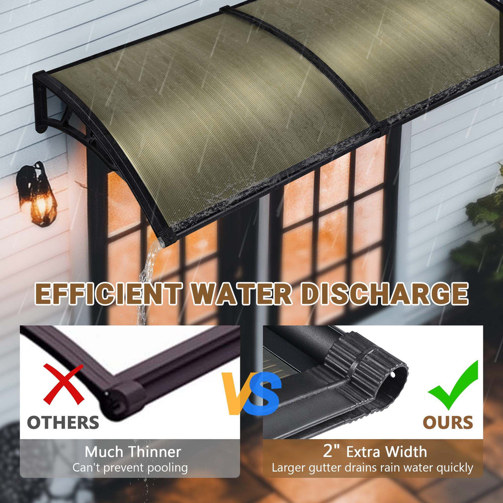 2-Pack Clear Window Awning for Sun and Rain Protection
