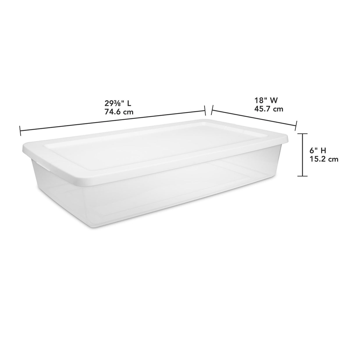 Clear Underbed Storage Bins with Snap-On Lids