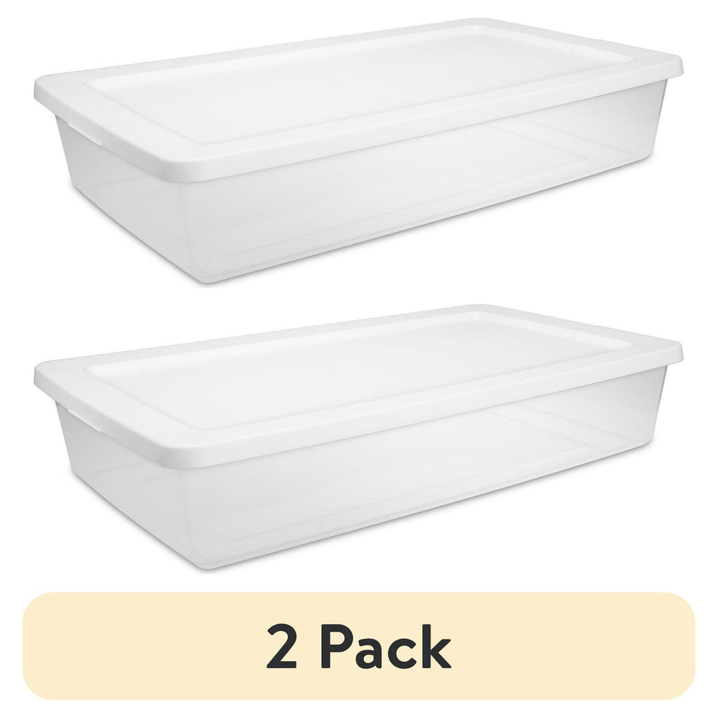 Clear Underbed Storage Bins with Snap-On Lids