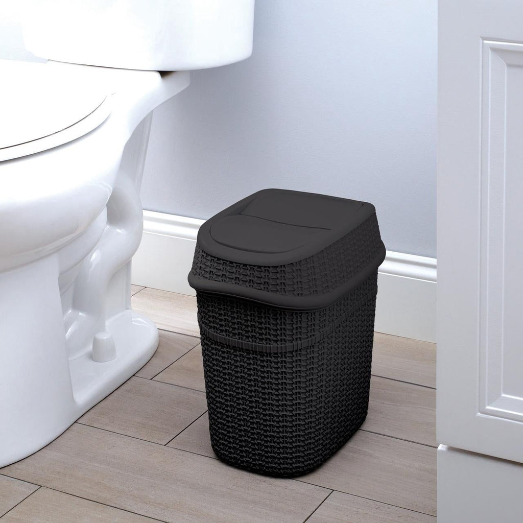 Matte Black Sailor Knot Swing Top Waste Bins – 2 Pack
