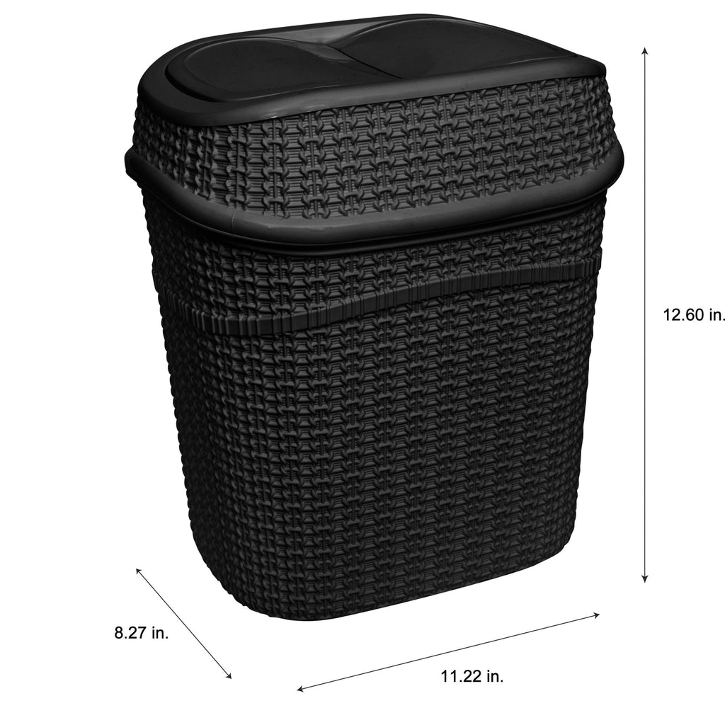 Matte Black Sailor Knot Swing Top Waste Bins – 2 Pack