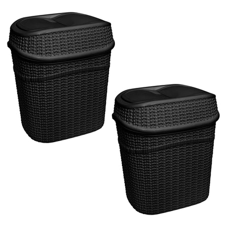 Matte Black Sailor Knot Swing Top Waste Bins – 2 Pack