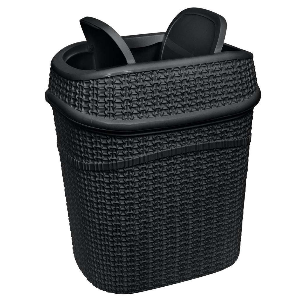 Matte Black Sailor Knot Swing Top Waste Bins – 2 Pack