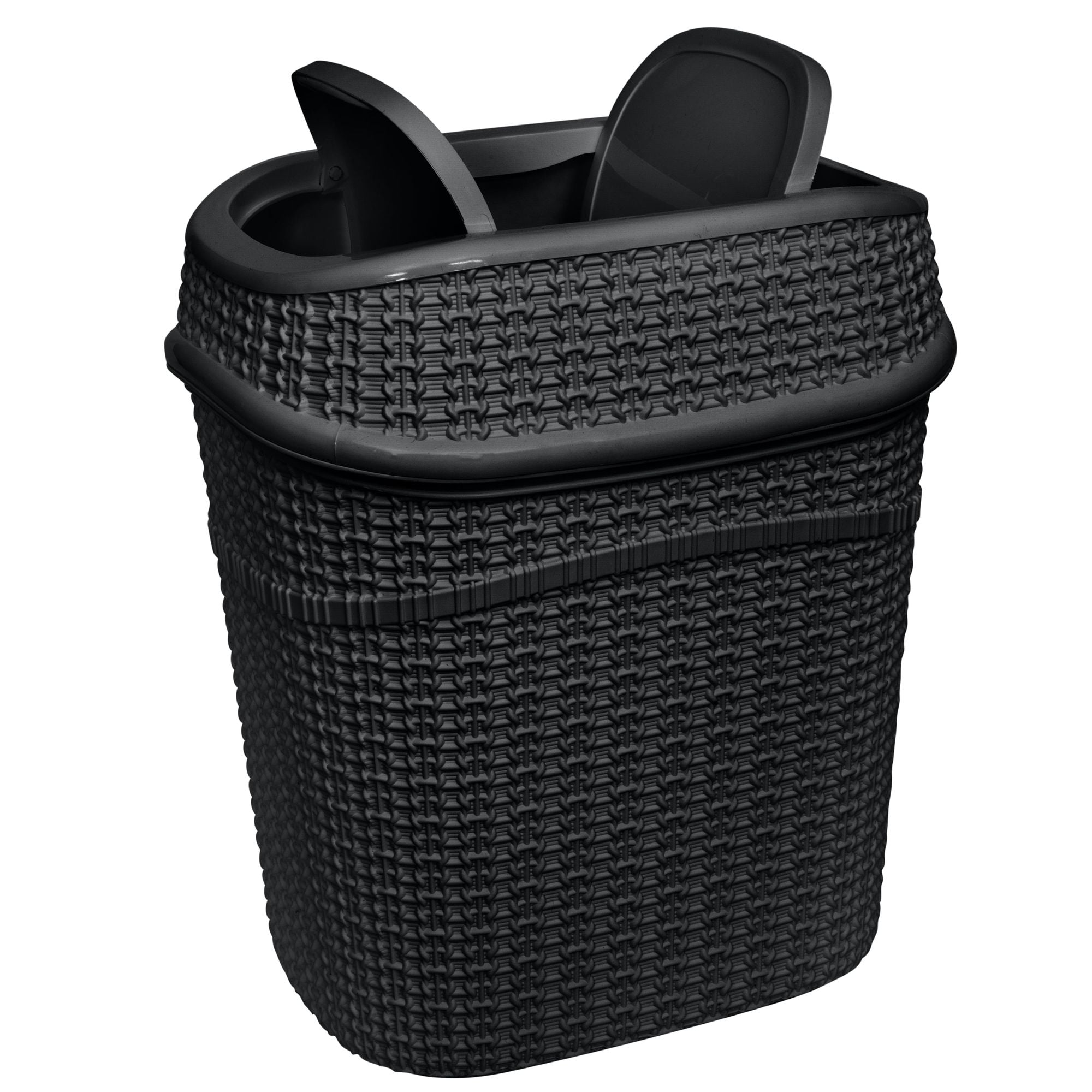 Matte Black Sailor Knot Swing Top Waste Bins – 2 Pack