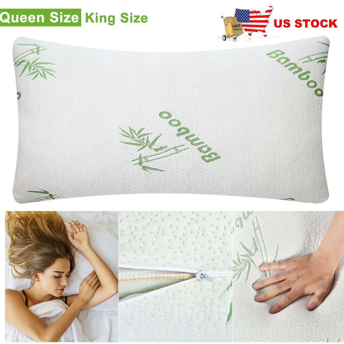 Two-Piece Shredded Memory Foam Bed Pillow Set