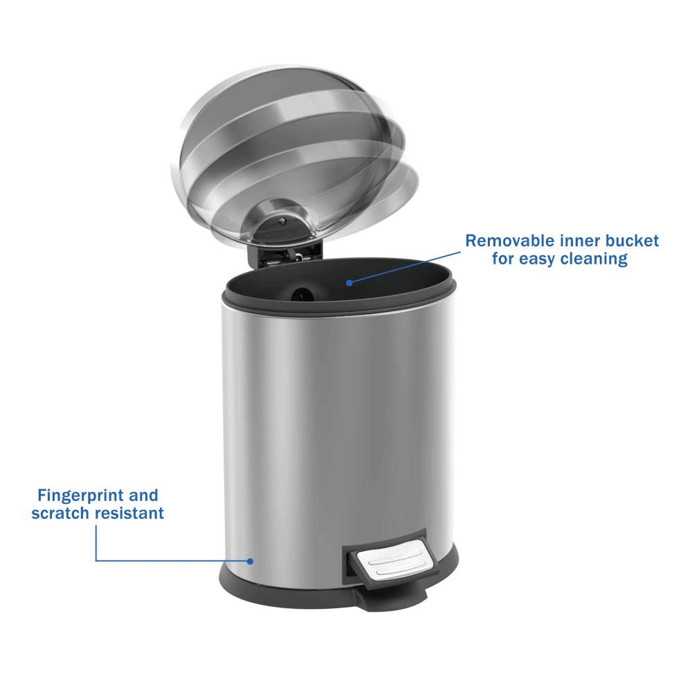 Two-Piece Step Trash Can Set for Small Rooms