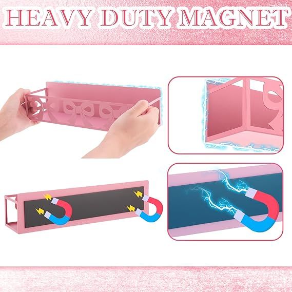 2-Pack Magnetic Spice Rack for Fridge – Pink Bow Design