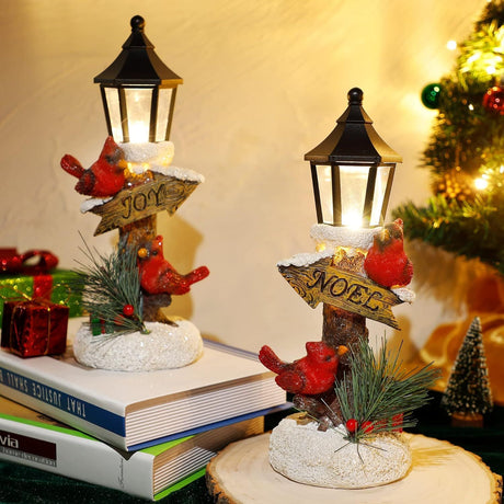 Lighted Red Cardinal Christmas Tabletop Decorations