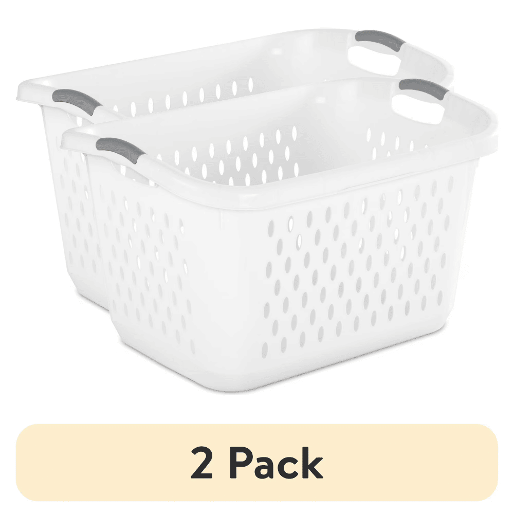 Extra Large 2.7 Bushel Laundry Baskets (2 Pack) with Carry Handles