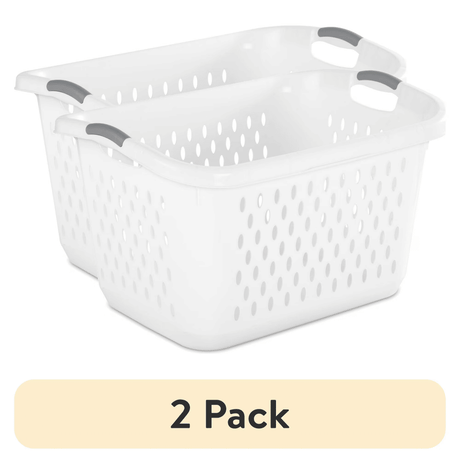 Extra Large 2.7 Bushel Laundry Baskets (2 Pack) with Carry Handles