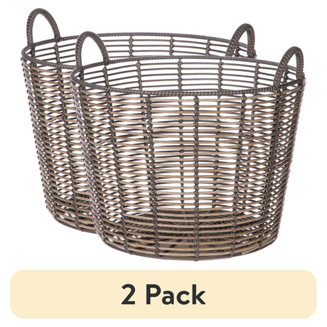 Extra Large Round Decorative Storage Basket with Handles