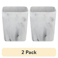 Faux Marble Trash Can Set of Two with Open Top